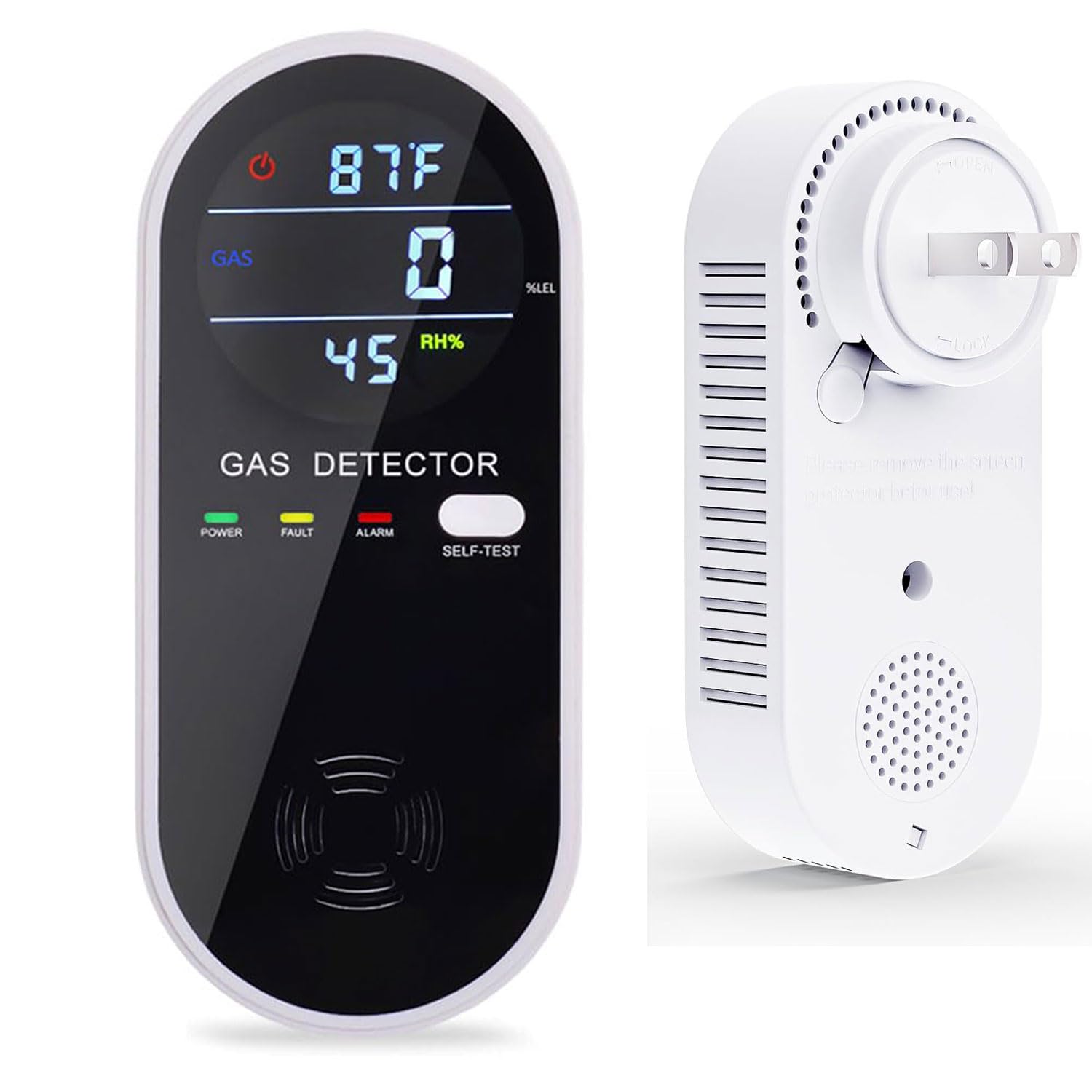 Photo 1 of KH Alert Natural Gas Detector, 3 in 1 Plug-in Propane Gas Detector(Gas, Temperature and Humidity Display)