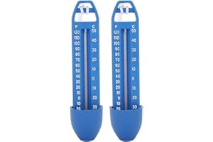 2 Pack Floating Pool Thermometer, Large Size Easy Read for Water Temperature for Outdoor and Indoor Swimming Pools and Spas, 