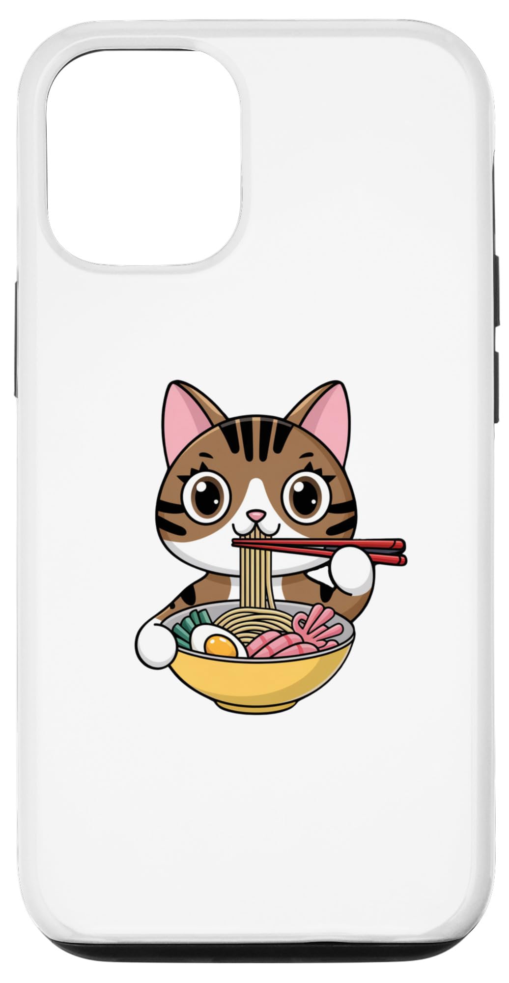 iPhone 13 Pro Funny Cat Eating Ramen Vintage Japanese Joke Women Men Case