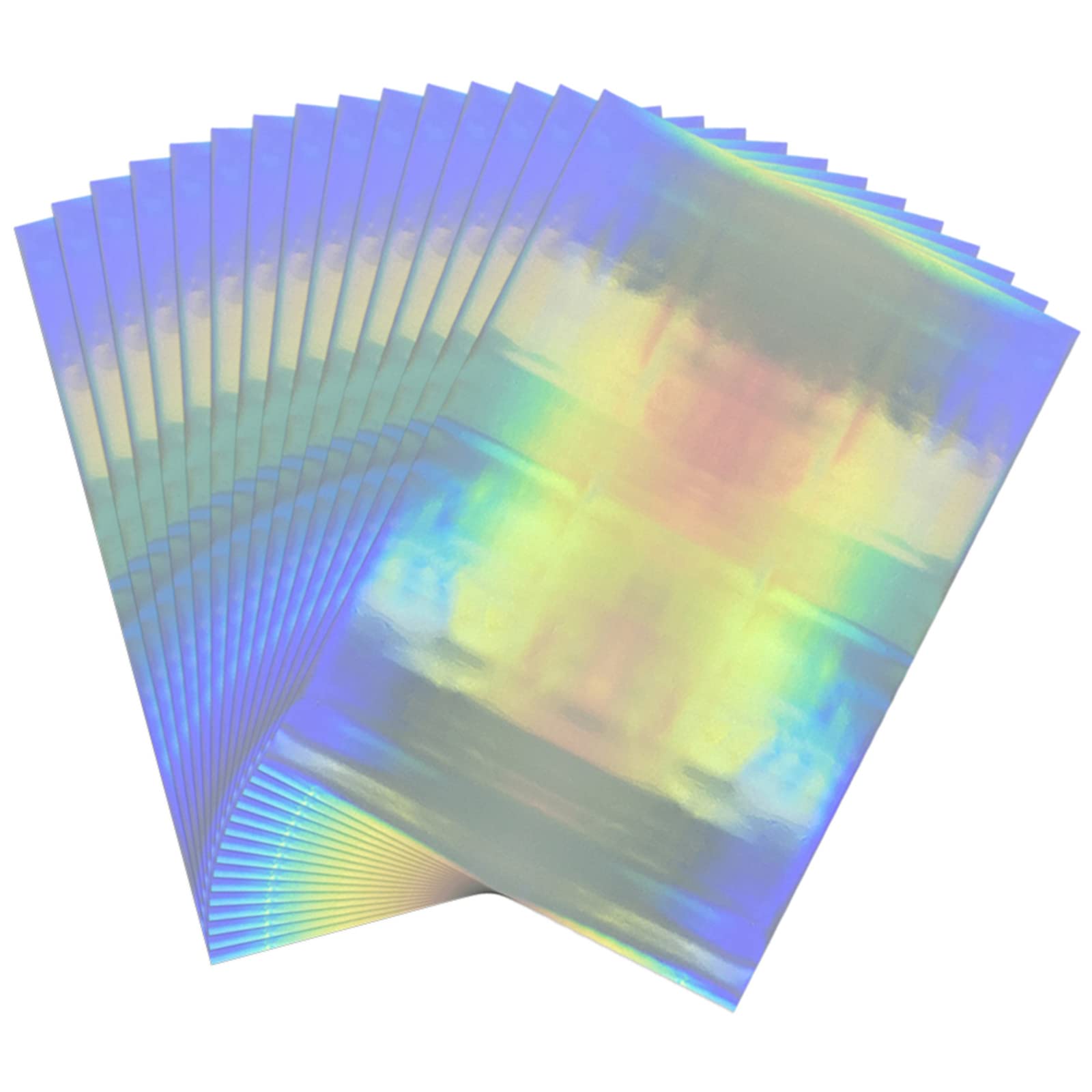 Briartw 20x29cm Holographic Laser Silver Hot Foil Paper 50 Sheets Pack Toner Reactive Foil Hot Stamping Foil Paper by Laser Printer and Laminator for Scrapbooking Craft Cardmaking DIY Album Decoration