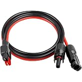 XRDS -RF 10AWG Solar Panel to Anderson-Style Connector Extension Cable 3FT, Tinned Copper Wire, 600V Rated, High-Temperature Resistance, for Solar Power Systems and Battery Connections