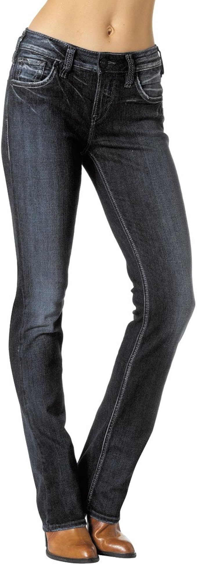 Silver Jeans Women's Suki High Baby Bootcut Jean Clothing