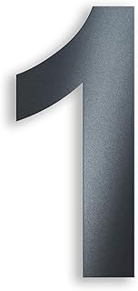 Metzler Hausnummer aus massivem Stahl in Anthrazit - RAL 7016 Anthrazitgrau Feinstruktur Pulverbeschichtet - Schrift Arial - Höhe 20 cm - Ziffer 1