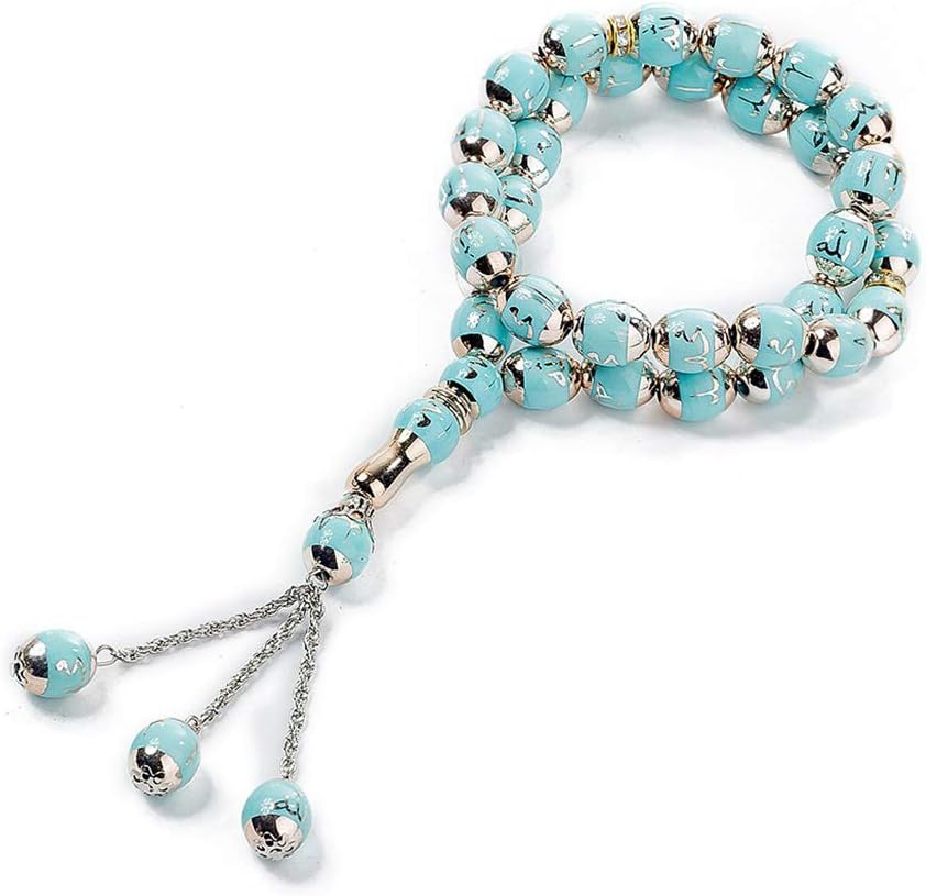 fengkengji Muslim Prayer Beads Round Bead Tesbih Allah Rosary Islamic Tasbeeh Scriptures Tasby Worship Supplies