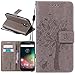 Harryshell Moto G4 Play Case, Caving Tree Kickstand Flip PU Wallet Leather Protective Case Cover with Card Slot & Wrist Strap for Motorola Moto G Play Version (2016) / G4 Play (Gray)