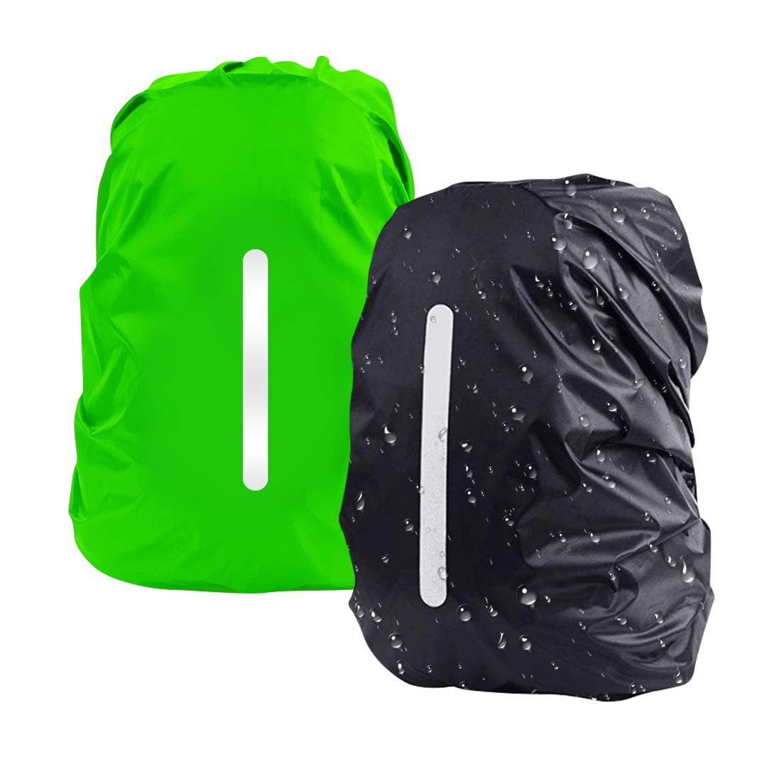 DFK 2 Pack Rain Covers for Outdoor, Cycling, Camping, Hiking, 1 x Green + 1 x Black, L, Modern