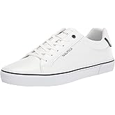 Nautica Men’s Casual Fashion Sneakers, Lace-Up Low-Top Walking Shoes with Comfortable Cushioned Footbed, Lightweight Vegan Leather Upper and Durable Grippy Outsole - Leonard