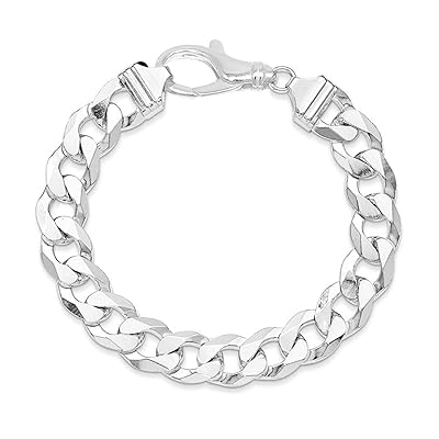 men's cuban link chain bracelet in sterling silver