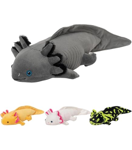 Amazon.com: The Petting Zoo Black Axolotl Stuffed Animal Plushie