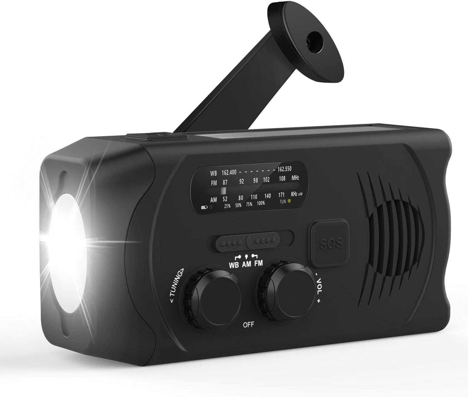 Emergency Hand Crank Radio 2020 Updated Portable Solar Powerd AM/FM/SW/NOAA Weather Radio with Flashlight,Cell Phone Charger,Reading Lamp: Home Audio & Theater
