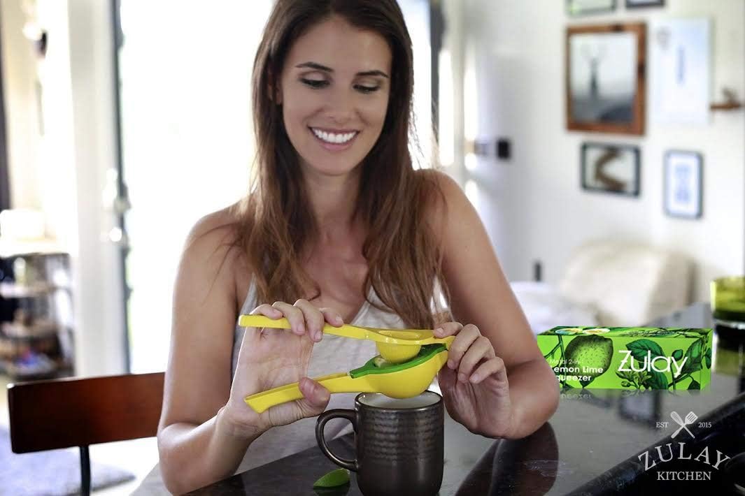 Top Rated Zulay Premium Quality Metal Lemon Lime Squeezer - Manual Citrus Press Juicer: Kitchen & Dining
