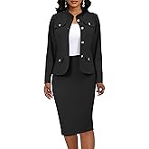 Women 2 Piece Business Suit Elegant Blazer Jacket and Skirt Sets Work Formal Office Clothes Suits