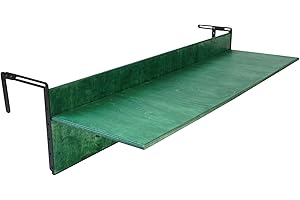 GENESIS WOODESIGN Balcony Bar Table for Railings, Outdoor Folding Deck Rail Table for Patio, Balcony Hanging Desk for Many Railings Compatible, Wooden Bar Serving Table for Porch (Verde, L: 39.5 x 11.8 inches)
