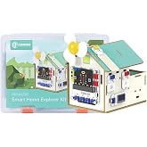 ELECFREAKS microbit Petal Smart Home Sensor Kit with Wood Building Home Material Pack, microbit Starter Kit Equipped with 7+ Distinctive Petal Sensors/Petal:bit Expansion Board(Not Include microbit)