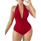 Floerns Women's Cowl Neck Halter Bodysuit Going Out Open Back Sleeveless Body Suits