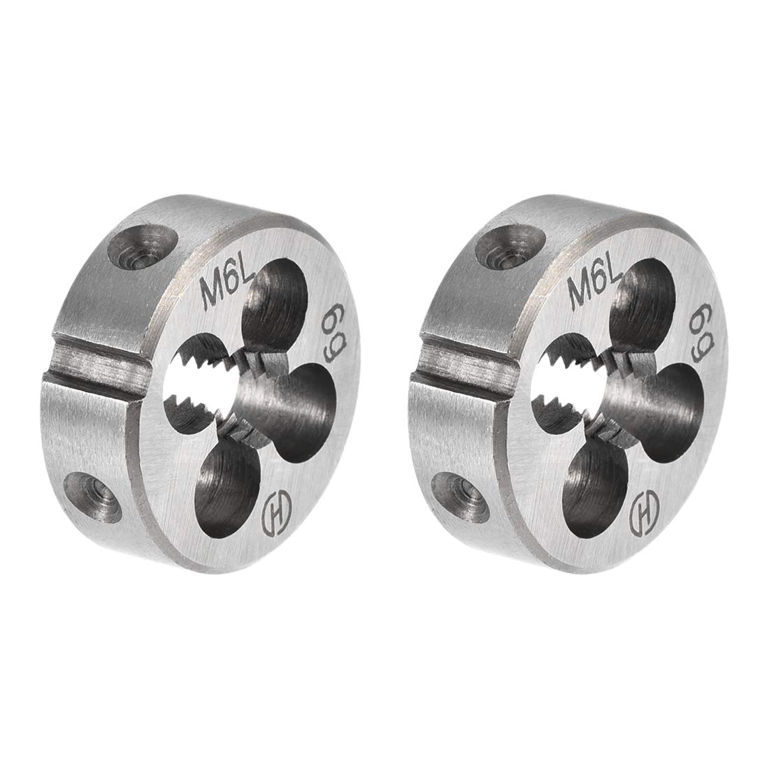 sourcing map M6 Metric Round Die, Machine Thread Left Hand Threading Die, Alloy Tool Steel Screw Thread Cutting Die, 2pcs