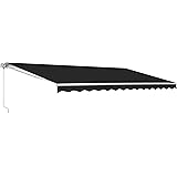 ALEKO AWM20X10BK81 Retractable Motorized Patio Awning 20 x 10 Feet Black