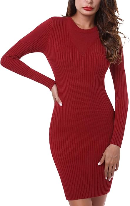 red cowl neck sweater dress