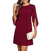 oten Women's 2026 Flutter Sleeve Cocktail Dress Crew Neck Chiffon Formal Wedding Guest Party Short Dresses