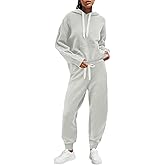 Panadila Womens Fuzzy Lounge Set 2 Piece Outifts Oversized Fleece Pajama Set Long Sleeve Hoodie and Joggers with Pockets