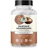 Amazing Botanicals Shiitake Mushroom 500mg Extract Tablets - 30% Polysaccharide - Natural Mushroom Complex for Overall Wellbeing - 30 Count