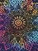 Gokul Handloom Tapestry Twin Blue Tie Dye Bohemian Elephant Star Mandala Wall Hanging Boho Hippie Beach Coverlet Curtain College Dorm Tapestry