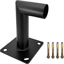 VOHYOV 90° Wall Mount Bracket For LED Parking Lot Lights – 2-3/8" Slip Fitter Adapter, L-Shape, Black, Heavy-Duty Steel, Outdoor Commercial Use