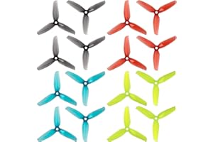 INTGAMX 16pcs 3-Blade Props high-Speed Propellers Popo, 4inch 100mm CW CCW for Racing Frame FPV Drone 1406 2205 1806 Brushless Motors,GEMFAN 4032（Blue,Red,Black,Yellow）