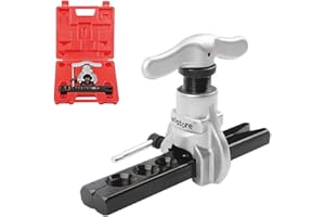 Wostore Tubing Flaring Tool Kit - 7 Dies for Eccentric Flares on 3/16-3/4 inch Copper Pipes - Ideal for Refrigeration HVAC Plumping Work