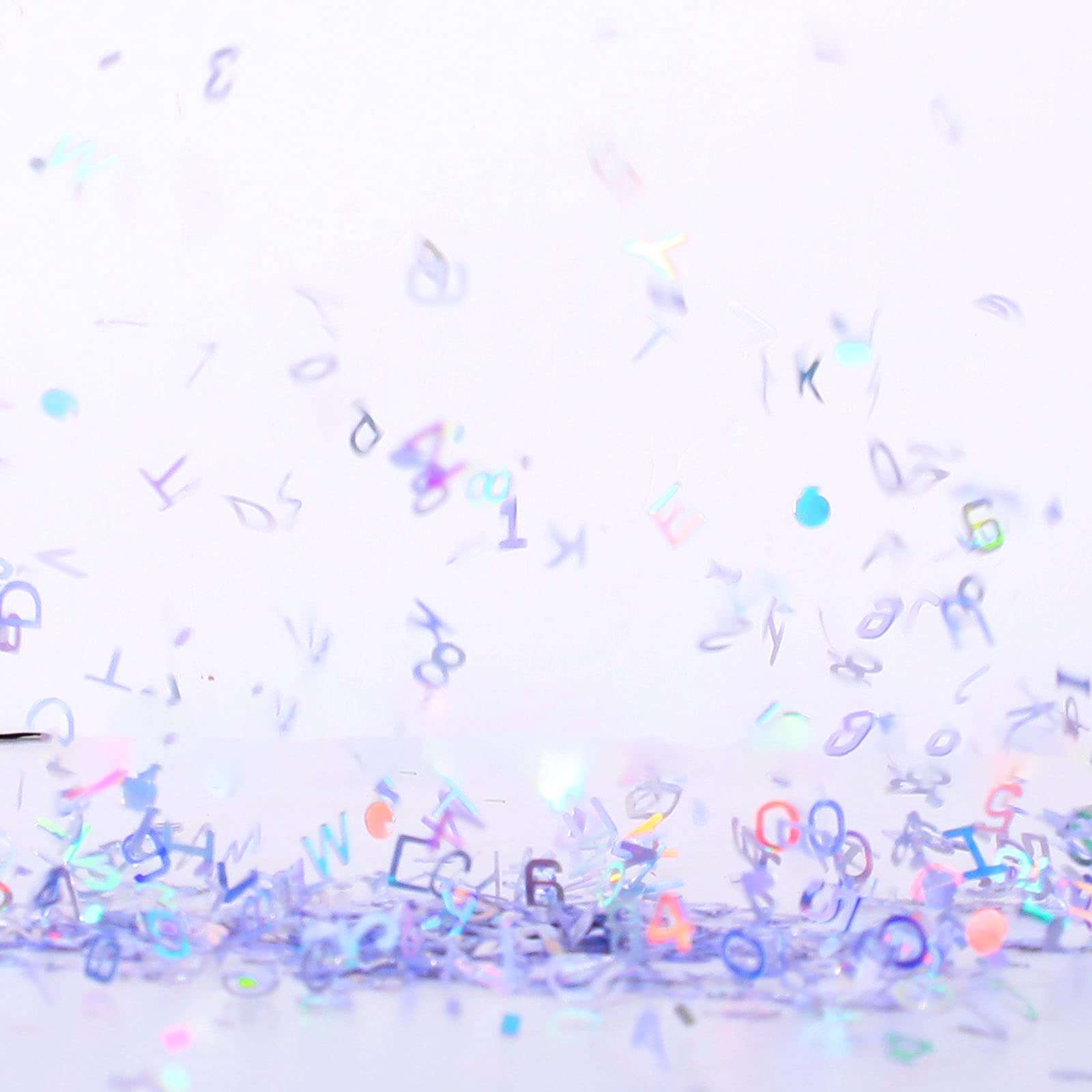 Skylety 3500 Pcs Confetti Glitter Number Letter Confetti 2.1 Oz/bag 6 mm Sequins Alphabet Table Decor Metallic Glitter Foil Twinkle Scatter Sequins for Xmas Birthday Party Wedding DIY Balloons Nail