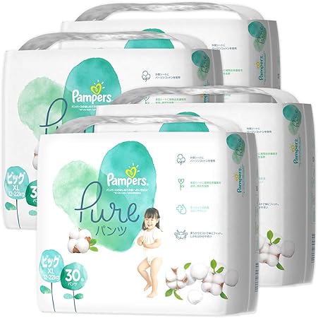 Amazon パンツ ビッグサイズ パンパース オムツ 肌へのいちばん Pure ピュア 12 22kg 1枚 30枚 4パック ケース品 パンパース おむつ