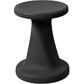 ECR4Kids Twist Active Wobble Stool, 18in Seat Height, Black | UV-protected recyclable plastic, GREENGUARD Gold Certified, 13 years +, 220 lb capacity, fully assembled, indoor/outdoor use