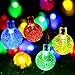 easyDecor Globe Solar String Lights 30 LED 21ft 8 Mode Bubble Crystal Ball Christmas Fairy String Lights for Outdoor Xmas Landscape Garden Patio Home Holiday Path Lawn Party Decoration (Multi color)