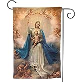 Virgin Mother Mary Garden Flag Double Sided Vertical Blessed Virgin Mary House Flags Yard Signs Outdoor Decor 28"X40"