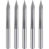 HARFINGTON 5pcs CNC V Bit 30 Degree 1/8" Shank 0.1mm Tip Engraving V Bits Carbide Chamfer End Mill with 2 Straight Flutes CNC Wood Carving Bit Tool for Wood Plywood Acrylic MDF Lettering