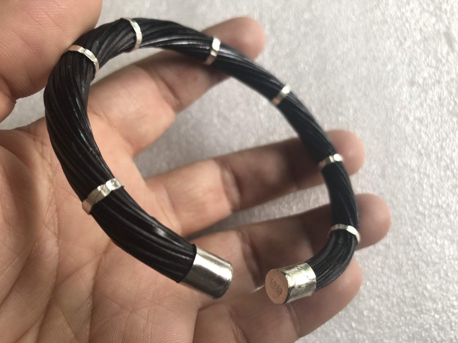New Black Hair Elephant Hair Bracelet With 925 Sterling Silver