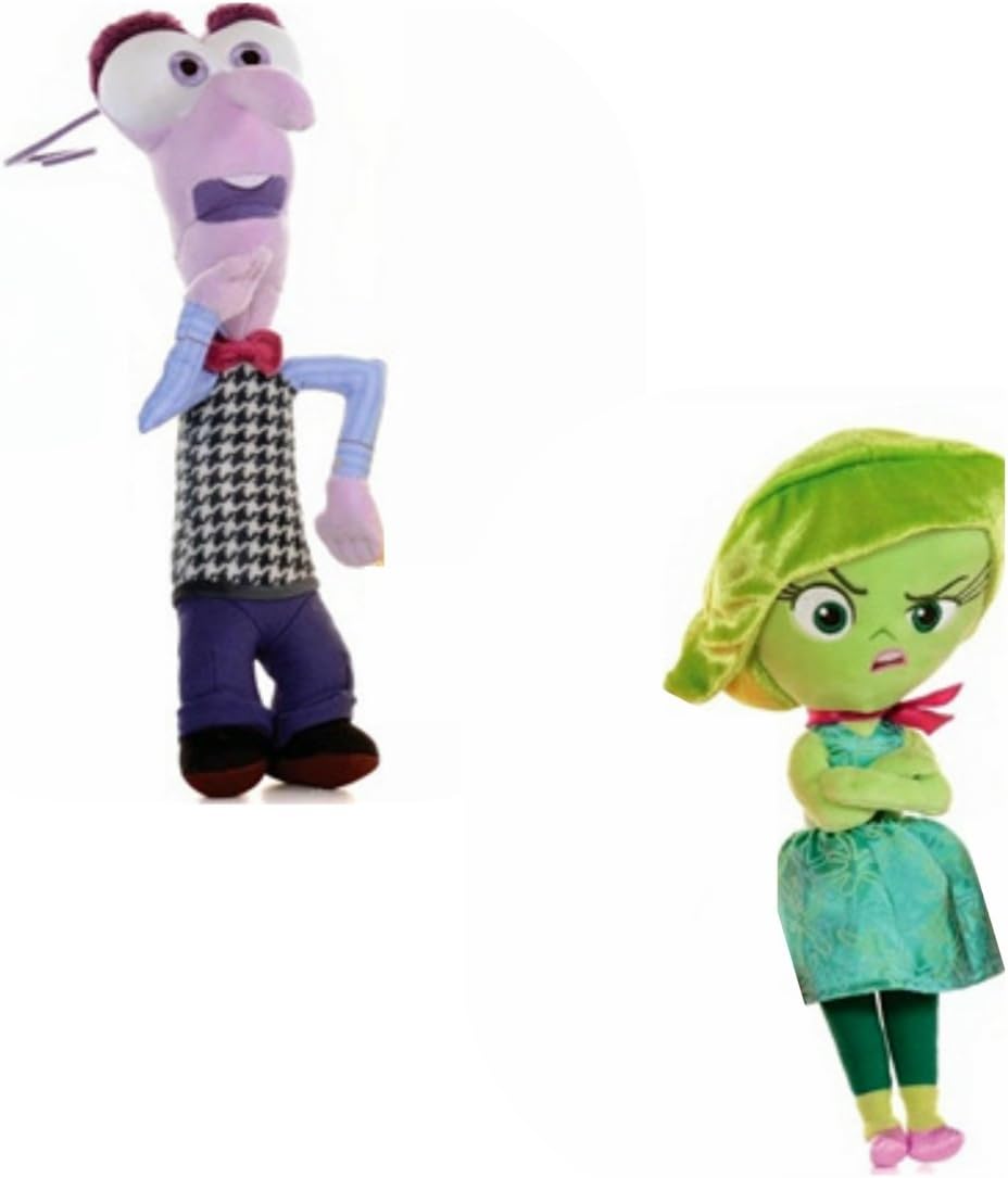 Disney Pixar Set of 2 Inside out Fear and Disgust Soft Toy Plush