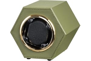 LINGFANSTORE Automatic Single Watch Winder with Quiet Japanese Motor,Premium Leather Exterior and Soft Flexible Watch Pillows for Men's and Women's Watches