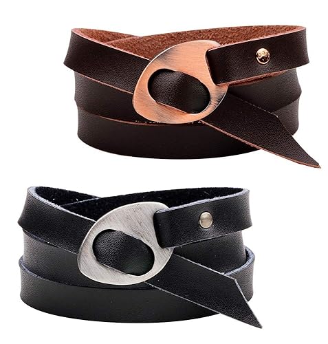 Bracelet Cuir Lederarmband – doppelt gewickeltes Lederarmband – Größe verstellbar und angenehm zu tragen.