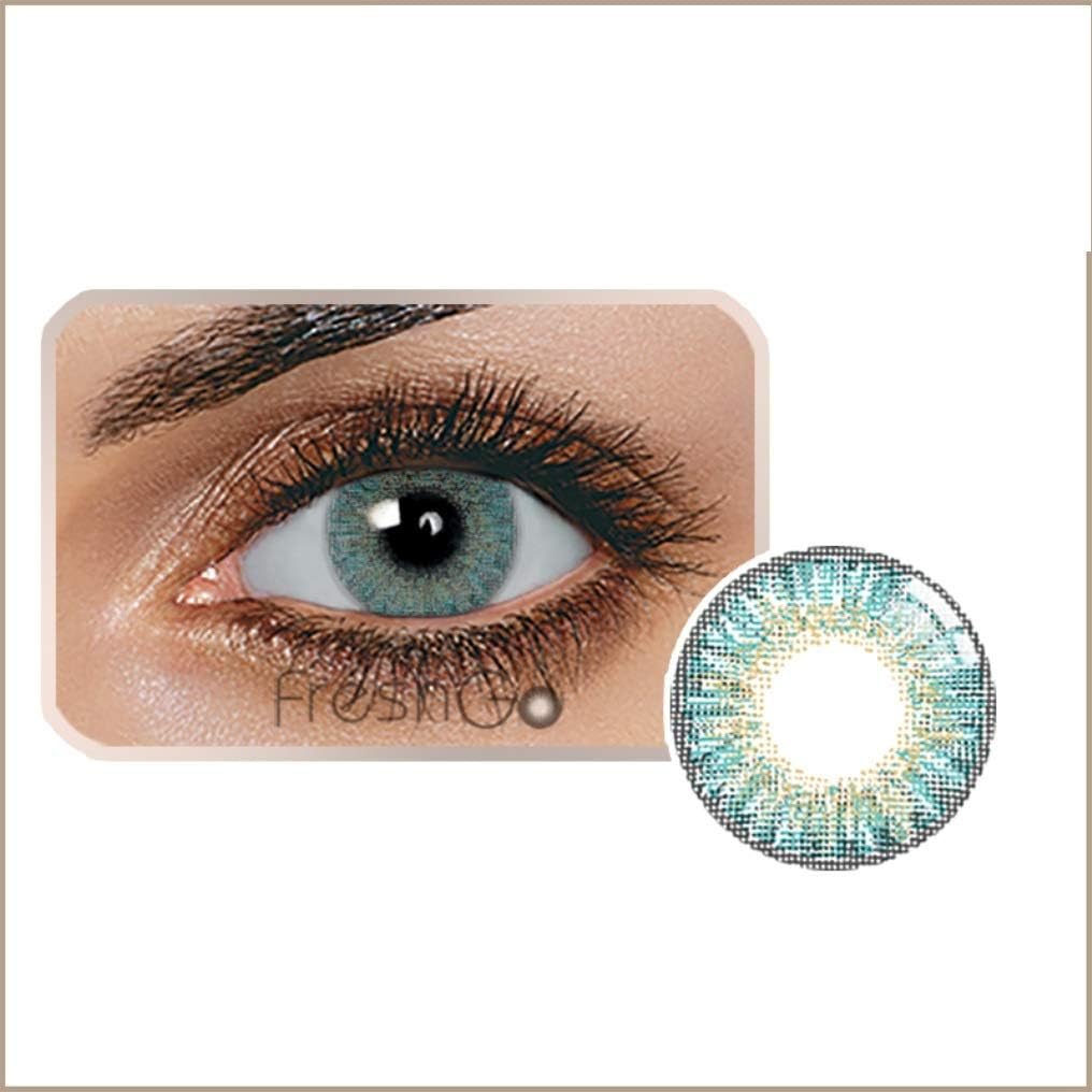 Paire de lentilles de contact festives colorées, turquoise, douces, sans correction (2 pièces