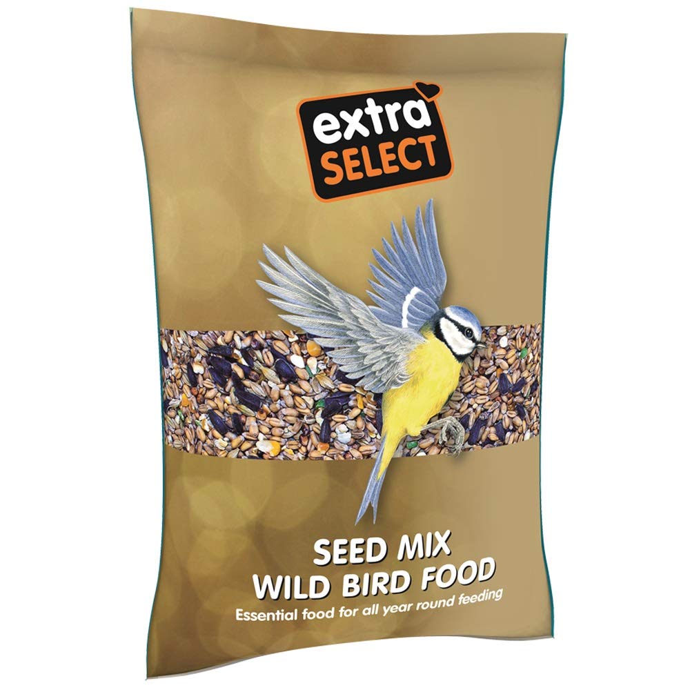 Extra Select Wild Bird Seed Mix with Black Sunflower Seeds, Wheat, Dari, Millet Seeds - Nutrient Rich Wild Bird Food for Small Birds - 2kg