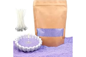 PHYMAT 1.1LB Colored Candle Wax Sand Bulk, Pearled Candle and 50pcs Wicks, Refillable Plant Sand Candles with Wicks Kit for DIY Handmade Candle Making, Party, Wedding, Home Decor