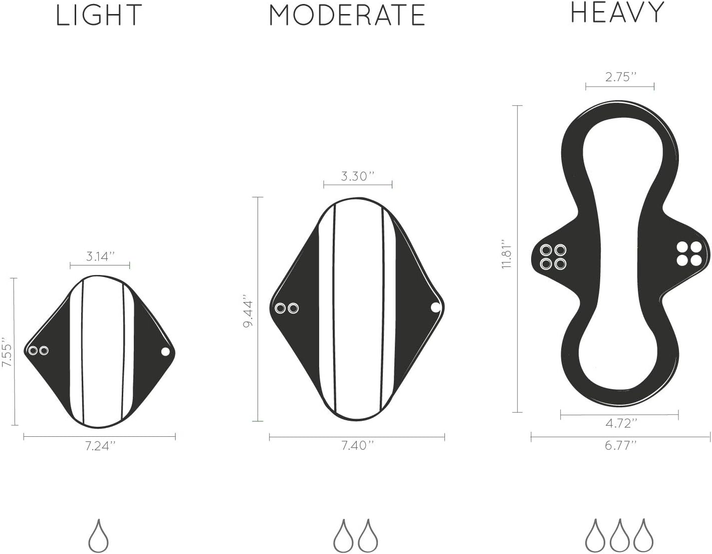 Bamboo Sanitary Pads with Discreet Black Pouch, Light Flow, Light flow - Image 3