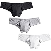 HOOFESAN Men's Underwear Micro Modal Bikini Briefs Low Rise Half Back Coverage Silky Touch Underpants Multipack