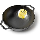 Lodge Pre-Seasoned Cast Iron Stir Fry Mini Wok, PFAS-Free, 9 Inches | PFAS-Free Cast Iron Wok for Stir Fry, Searing &amp; Everyday Cooking, Oven &amp; Stovetop Safe, Non-Toxic &amp; Durable