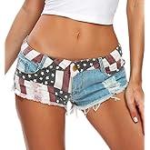 RSBFK Women Sexy Cut Off Distressed Low Waist Denim Shorts Hot Pants