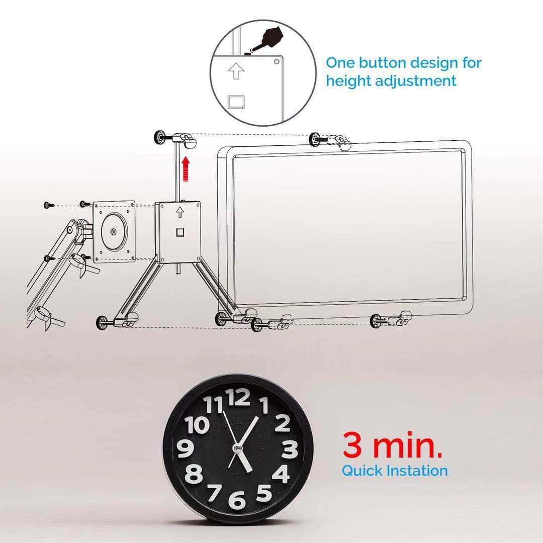 Universal VESA Mount Bracket Adapter Kit for Non VESA Monitor Screens, Fit Most 17 to 32 Inch LCD LED OLED Flat and Curve Monitor VESA 100x100, Fast Installation in 3 Min.