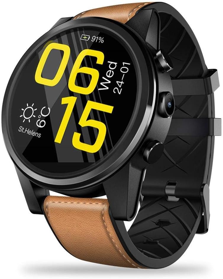 ZhanTing Zeblaze Thor 4 PRO 1.6 Inch SmartWatch LTPS Crystal Display GPS Quad Core 16GB ROM Bluetooth 5.0MP Camera 600mAh Compatible Smart Watch (Brown)