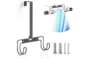 XILIMEN Ironing Board Holder Wall Mount, Over The Door Ironing Board Hanger, Ironing Board Wall Mount for Y & T Leg, Iron Holder Wall Mounted for Laundry Room (Black)