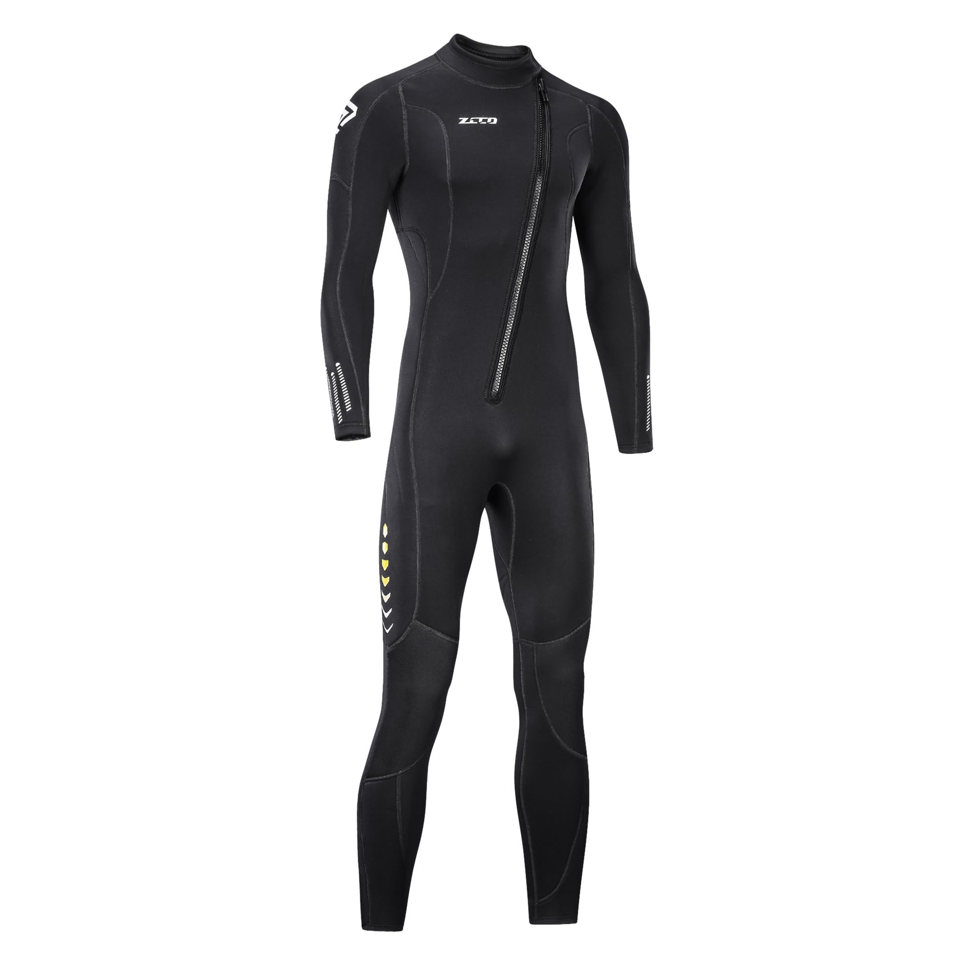 ZCCO Ultra Stretch 3mm Neoprene Wetsuit,Front Zip Full Body Diving Suit,one Piece for Men Women-Snorkeling,Scuba Diving Swimming,Surfing (Men,Large)